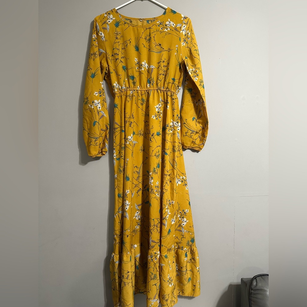 Floral Yellow Maxi Dress